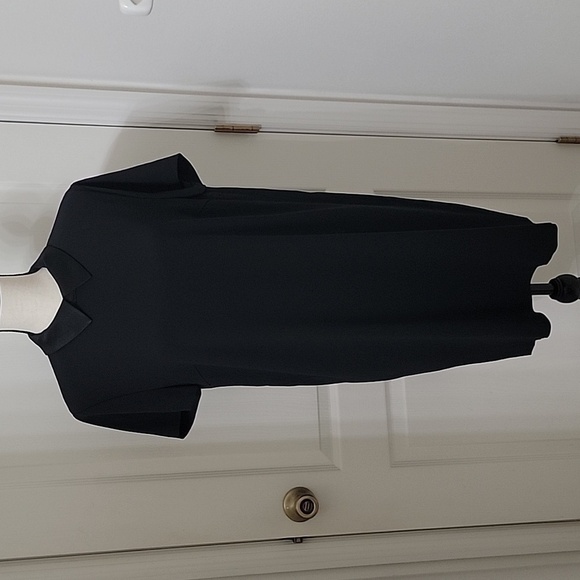 DKNY Size M Black Pointed Peter Pan Collar Shift Dress, Gently Used Condition - Picture 1 of 12